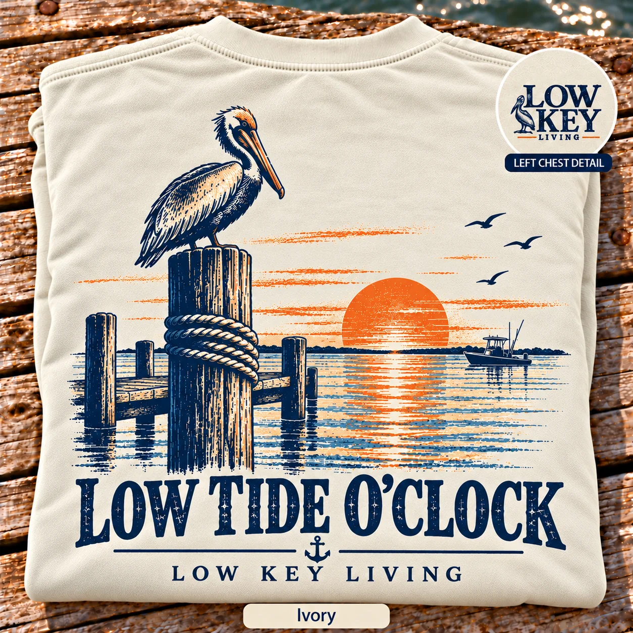 Low Tide O’Clock folded Ivory cotton shirt