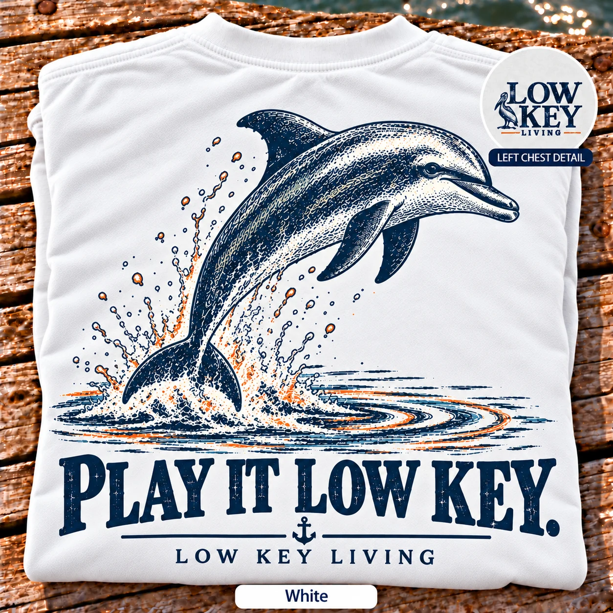 Play It Low Key folded White cotton shirt