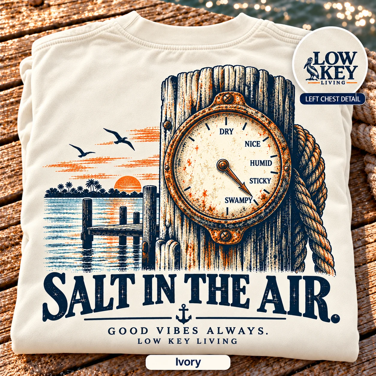 Salt in the Air folded Ivory cotton shirt