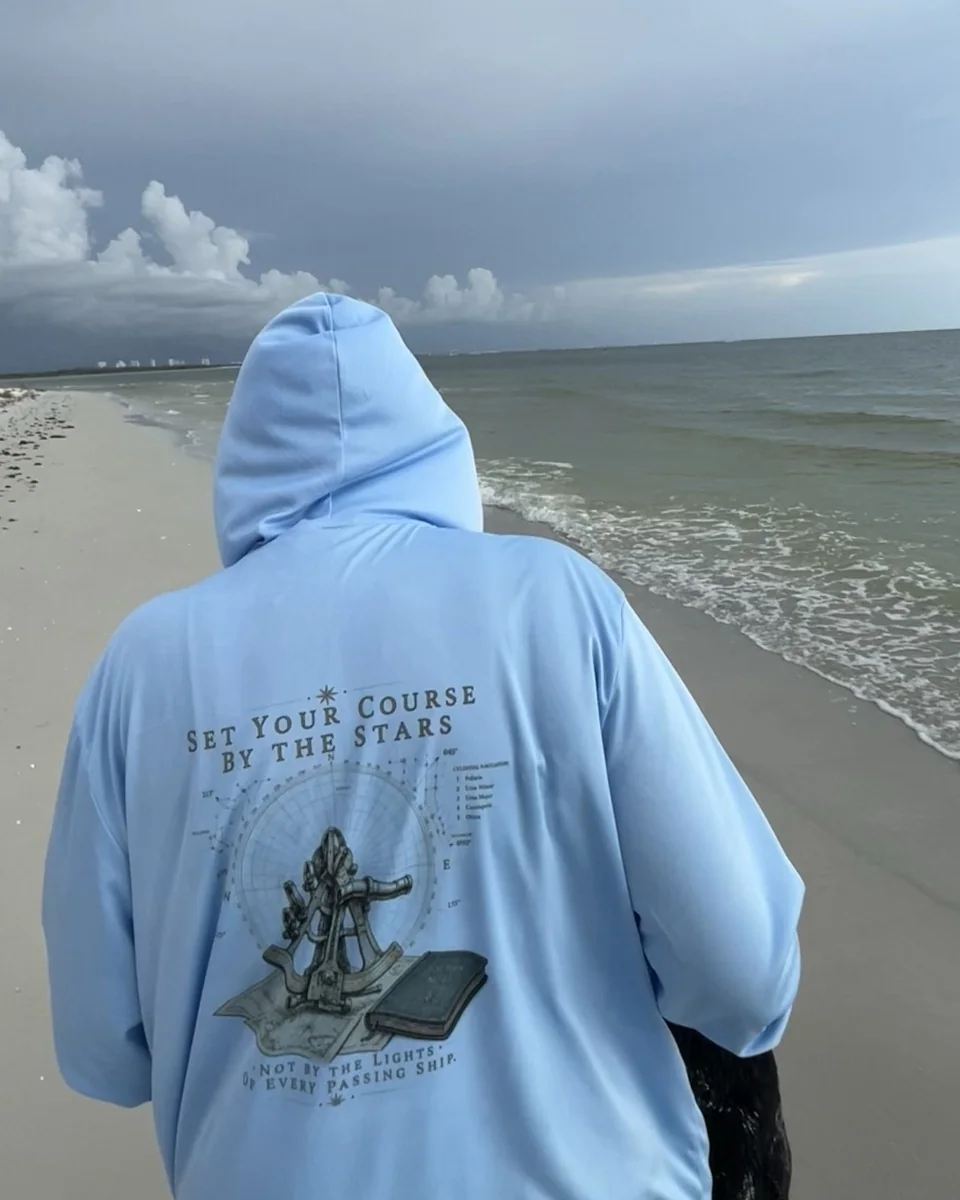 Set Your Course by the Stars hooded performance shirt