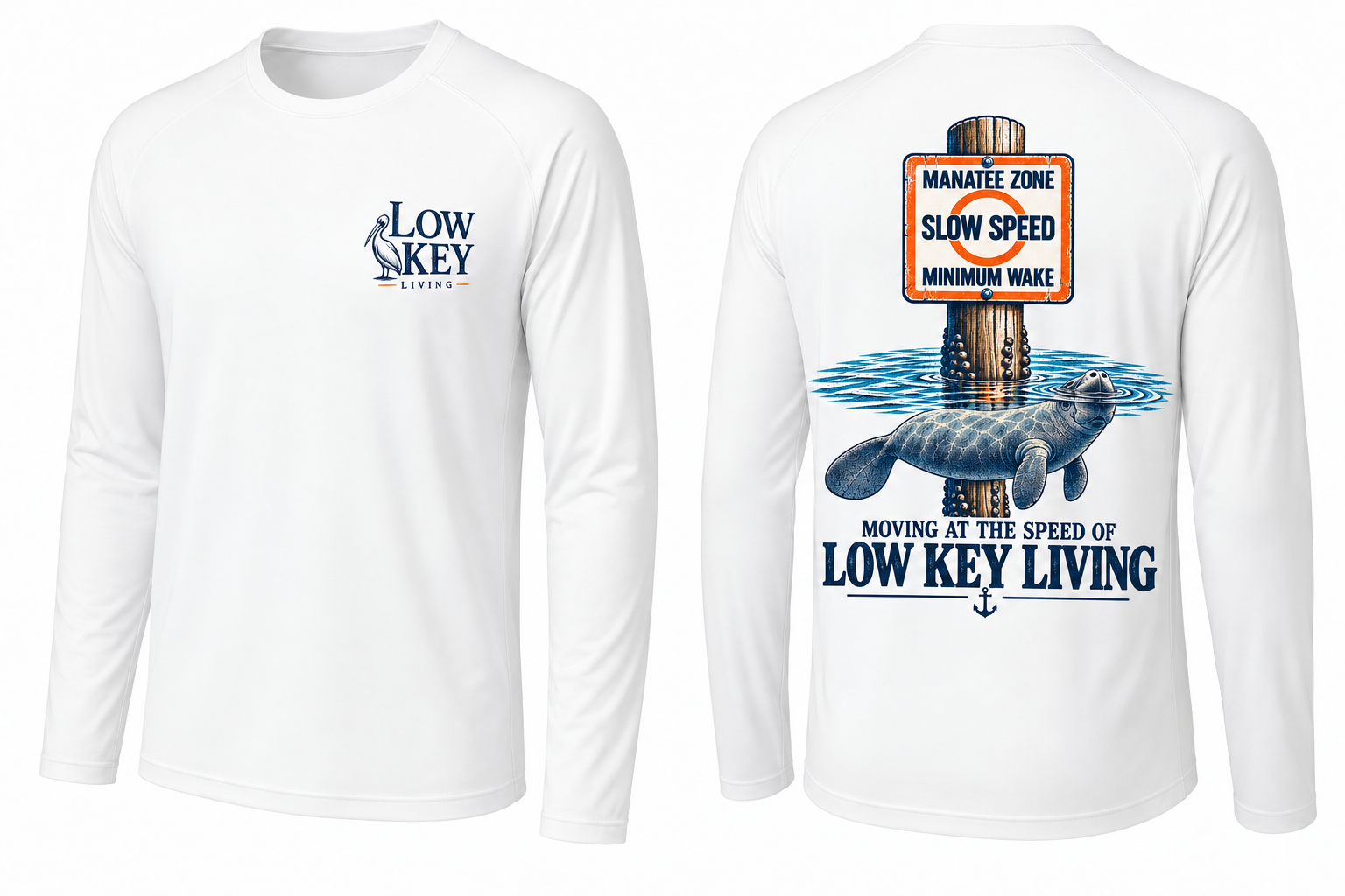 Manatee Slow Speed Zone — Long Sleeve Performance