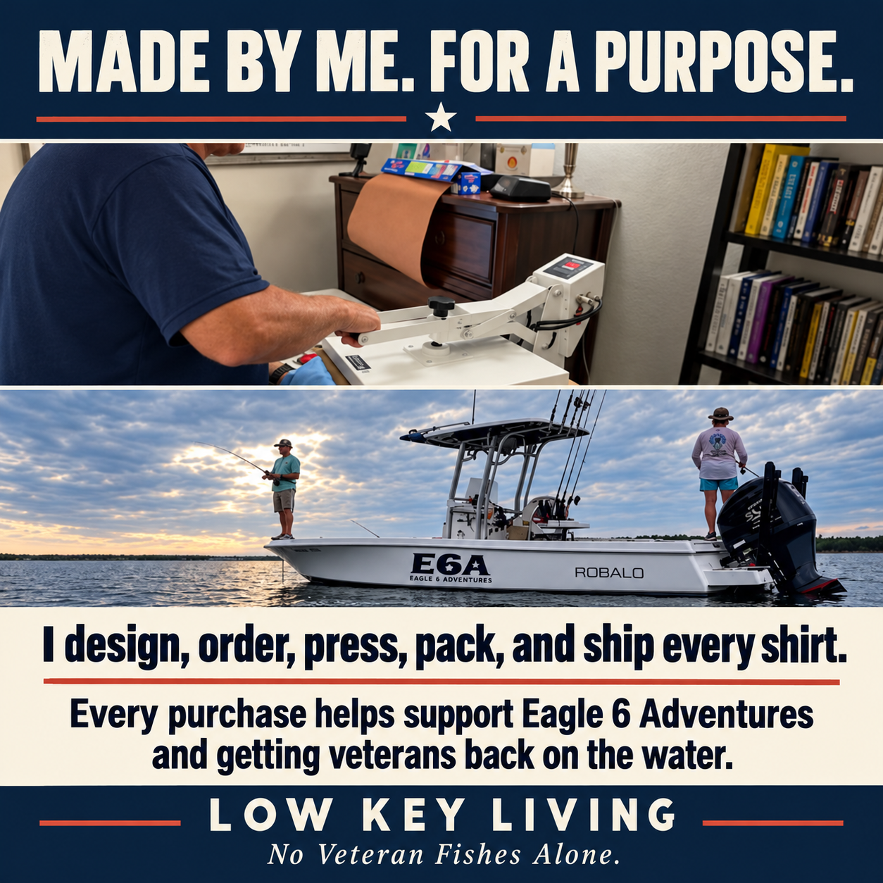 Stacey personally operating the heat press, cropped from the existing production collateral