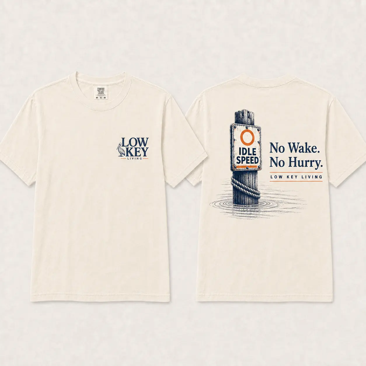 No Wake No Hurry Comfort Colors shirt in Ivory