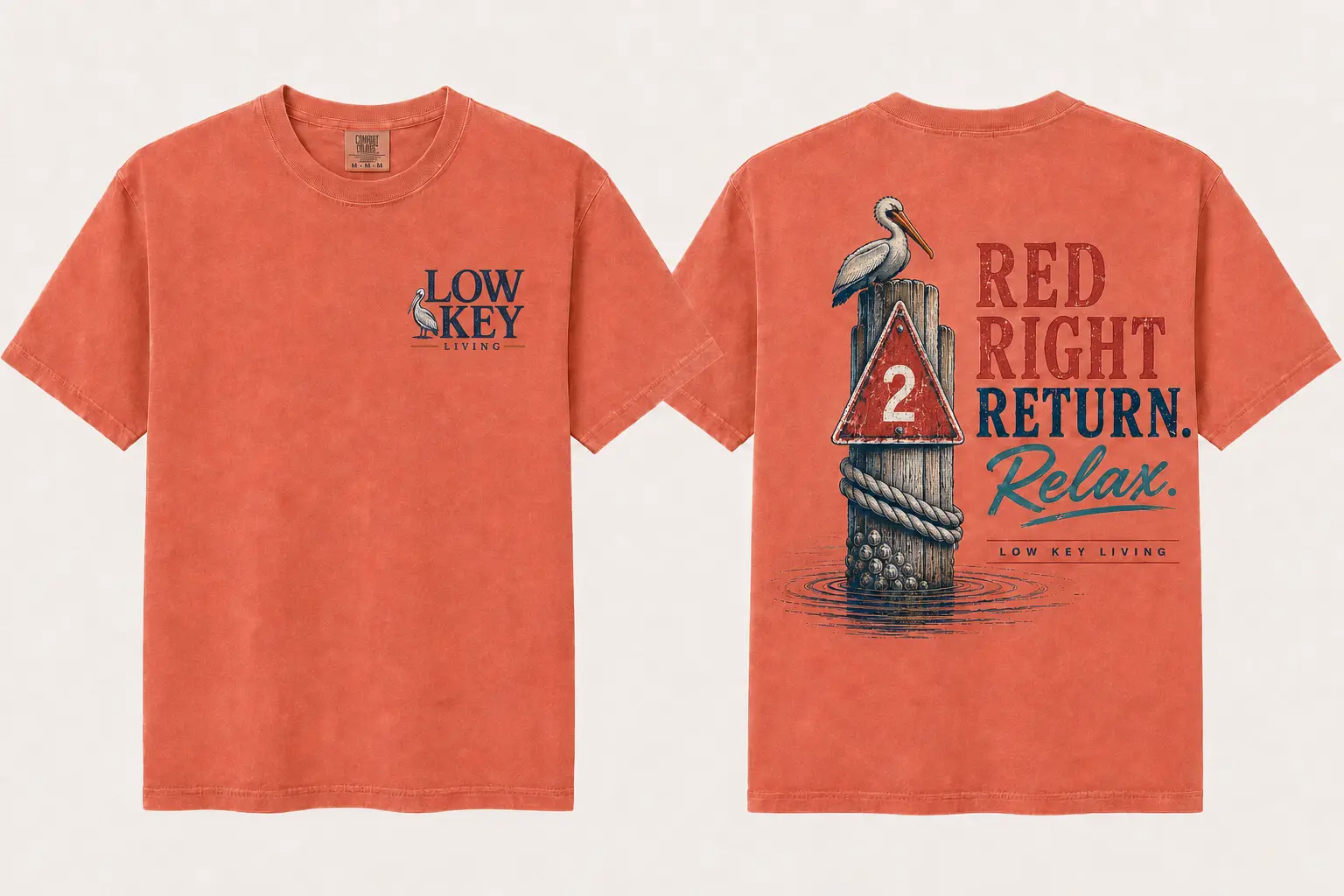 Red Right Return Relax Comfort Colors shirt in Terracotta