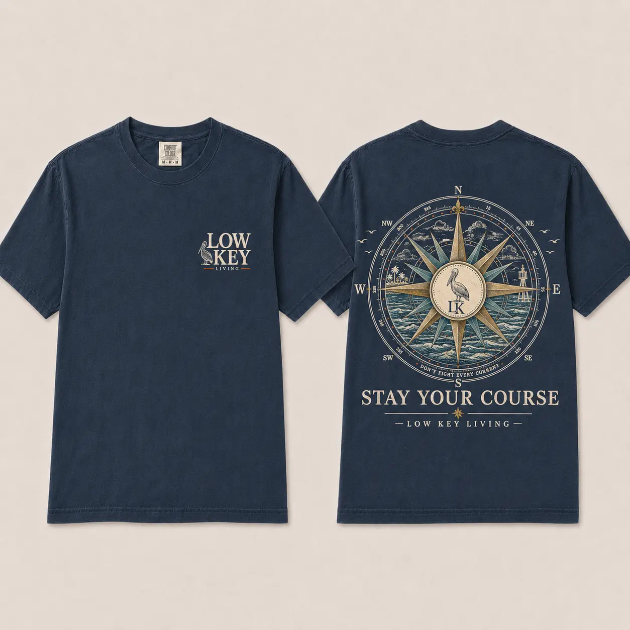 Stay Your Course Comfort Colors shirt in Navy