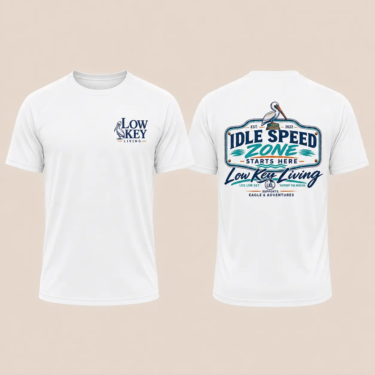 Idle Speed Zone Starts Here short sleeve performance tee in White