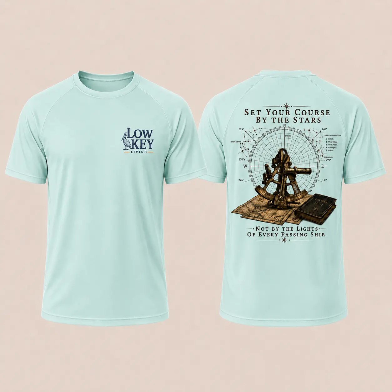 Set Your Course By The Stars short sleeve performance tee in Sea Foam